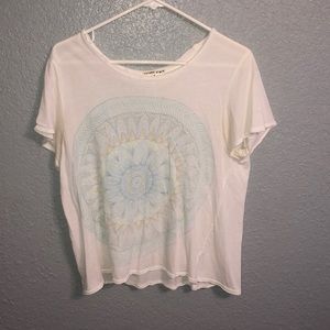 white graphic t-shirt